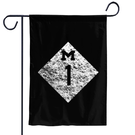 Distressed Classic M-1 Woodward Detroit Garden Flags