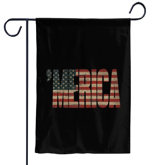 Vintage Distressed US Flag 'MERICA Garden Flags
