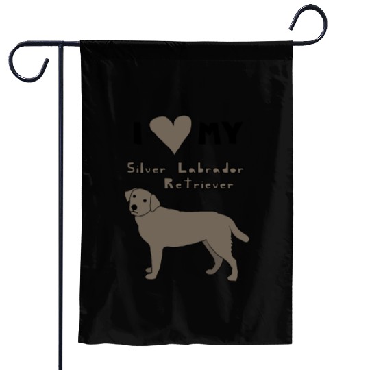 i heart my silver labrador retriever Garden Flags