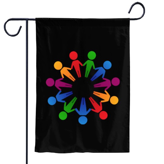 Multicultural Cooperation Circle Garden Flags