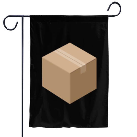 3D Isometric Cardboard Box Garden Flags