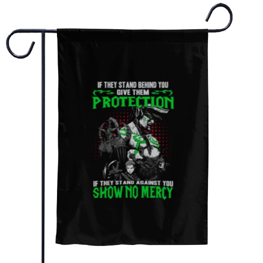 Warcraft-If they stand against you show no mercy Garden Flags