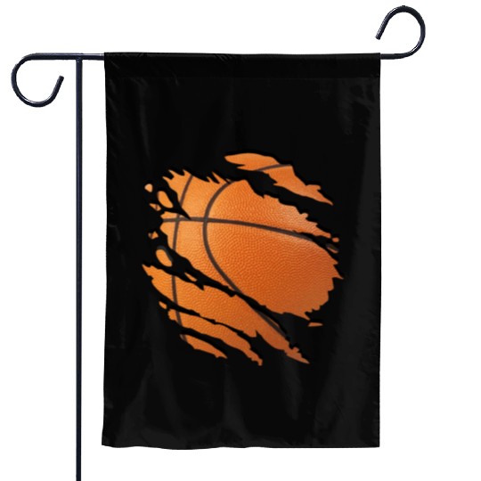 Torn Basketball Art Design Garden Flags