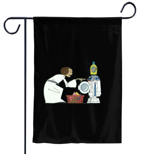 Funny Star Wars r2d2 and Leia comic Garden Flags