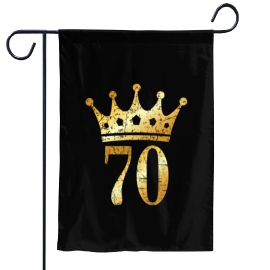 70th Birthday & Anniversary Crown (Golden-Yellow) Garden Flags