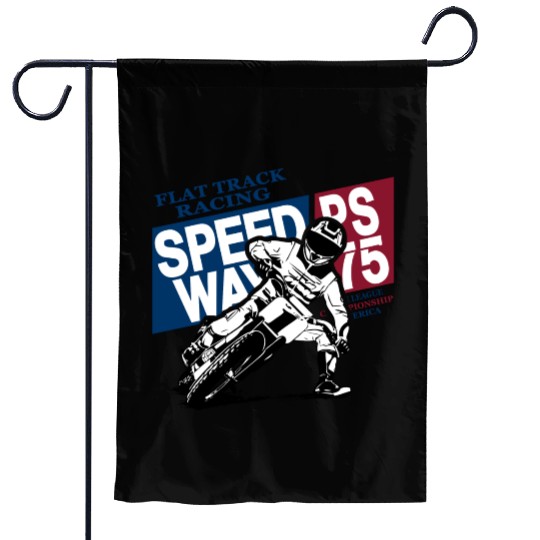 Flat Track Rider - Speedway Racing Garden Flags