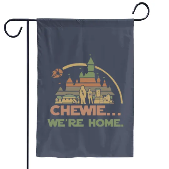 Vintage Chewie We're Home Chewbacca Disney Castle Garden Flags
