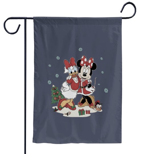 Vintage Minnie Daisy Christmas Garden Flags, Disney Christmas Garden Flags, Christmas Besties, Christmas Vacation Garden Flags Men Women