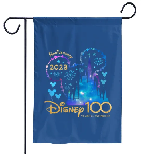 Disney 100th Anniversary Garden Flags, Disney 100 Year of Wonder Anniversary Garden Flags, Disney World Garden Flags