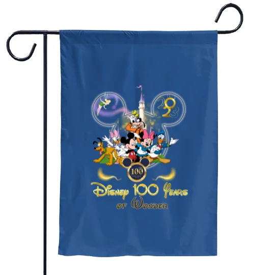 Disney Mickey And Friends 100 Years Of Wonder Garden Flags, Disney 100 Years Garden Flags