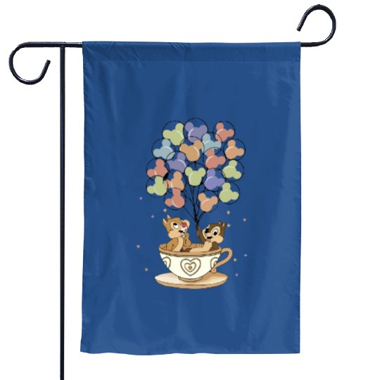 Disney Chip And Dale Teacup Balloons Garden Flags, Double Trouble Garden Flags