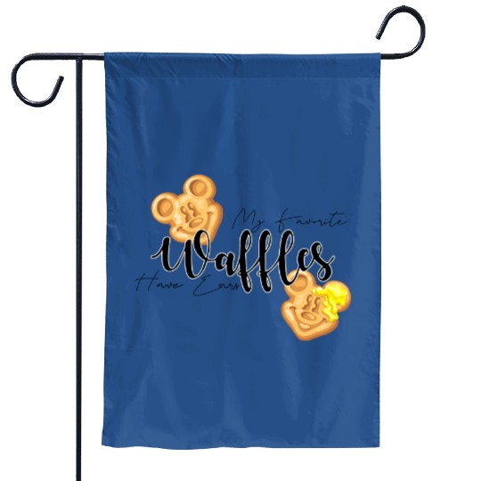 My Favorite Waffles Have Ears Garden Flags || Waffles Mickey Shaped || Disney Breakfast Character Garden Flags