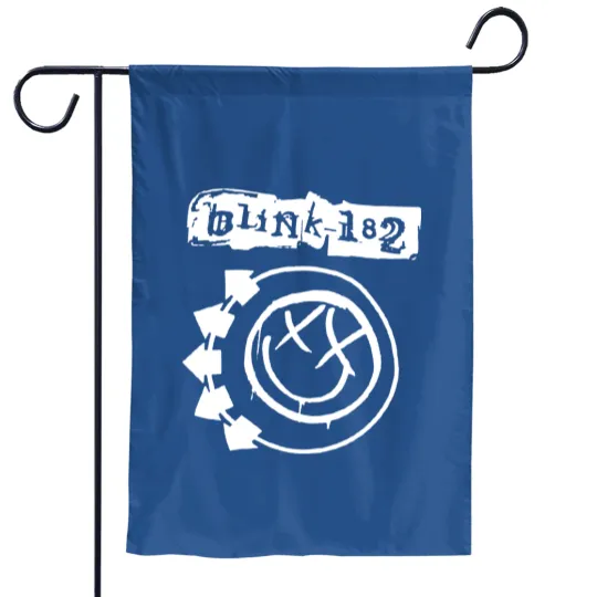 Blink Rock Band Graphic 182 Garden Flags | Smiley Garden Flags Face BlinksSweatshirt