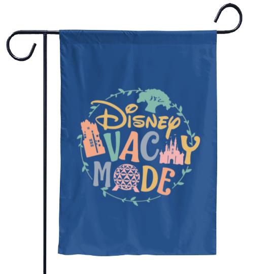 Disney Vacay Mode Garden Flags, Disney Epcot Garden Flags, Disney Castle Garden Flags
