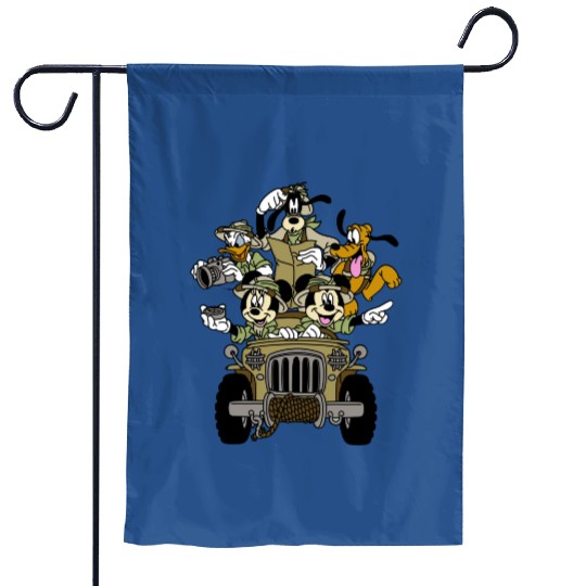 Mickey & Friends Animal Kingdom Safari Jeep Garden Flags | Disney Garden Flags