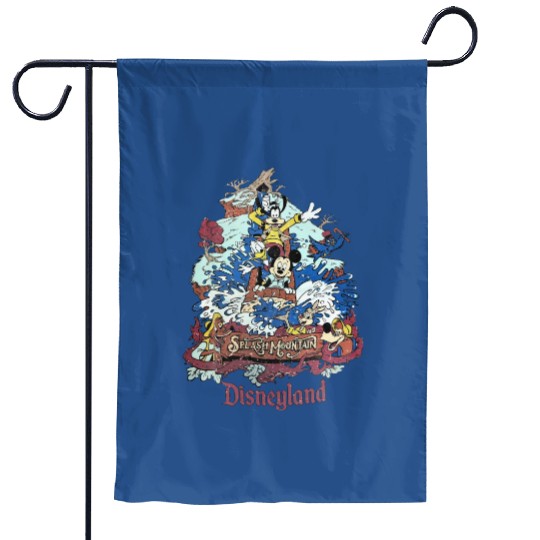 Retro Disneyland Splash Mountain Garden Flags, Mickey and Friends Garden Flags, Disney Trip Garden Flags