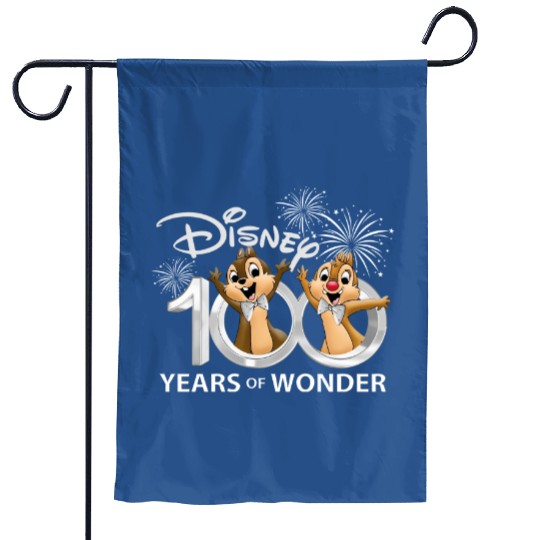 Chip and Dale Disney 100th Anniversary Garden Flags, Disney 100 Years Of Wonder Garden Flags