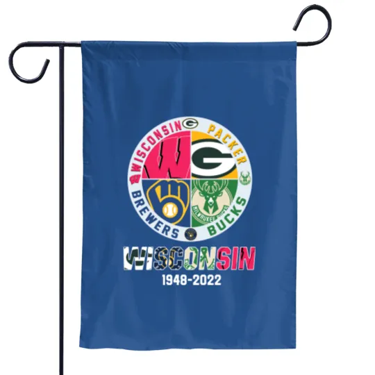 Wisconsin and Packers and Brewers and Bucks Wisconsin Sport 1948 2022  Garden Flags
