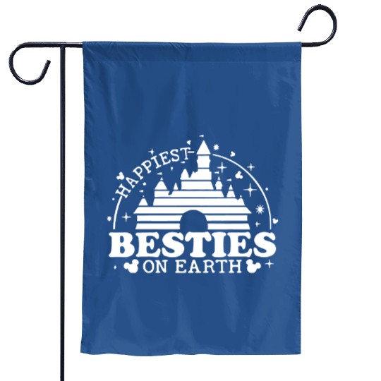 Happiest Besties On Earth Garden Flags, Besties Garden Flags, Disney Bestie Garden Flags
