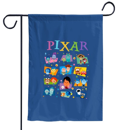 Disney Pixar Movie Icons Garden Flags, Pixar Pier Garden Flags, Disney Matching Family Vacation Garden Flags, Disneyland Garden Flags