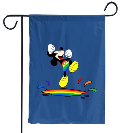 LGBTQ Mickey Garden Flags, Disney Rainbow Pride Garden Flags, Pride Month Garden Flags
