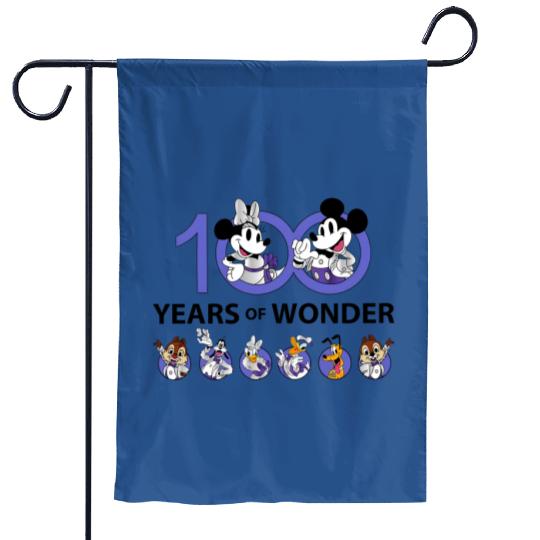 100 Years of Wonder Disney Family Garden Flags Mickey and Friends Disney 100th Anniversary Garden Flags