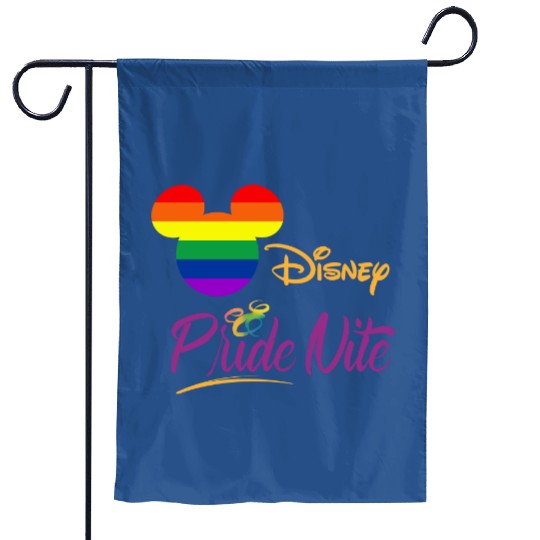Mickey Mouse Lgbt Flag Rainbow Garden Flags, Disneyland After Dark Pride Nite, Mickey Pride Rainbow Garden Flags