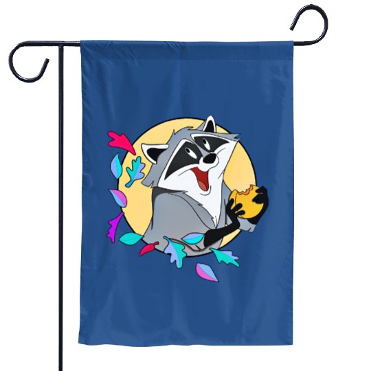 Disney Pocahontas Cute Meeko With Biscuits Retro Garden Flags