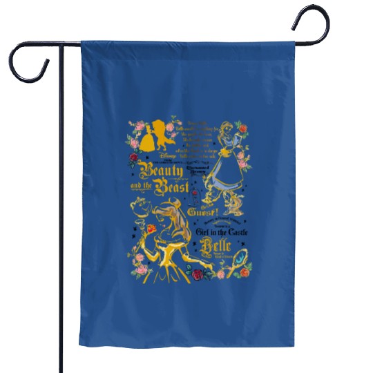 Belle Garden Flags, Disney Comfort Color Garden Flags, Beauty Beast Garden Flags