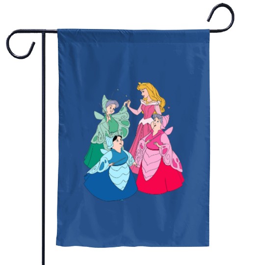 Sleeping Beauty Disney Garden Flags,Aurora Princess Garden Flags, Disney Group Garden Flags