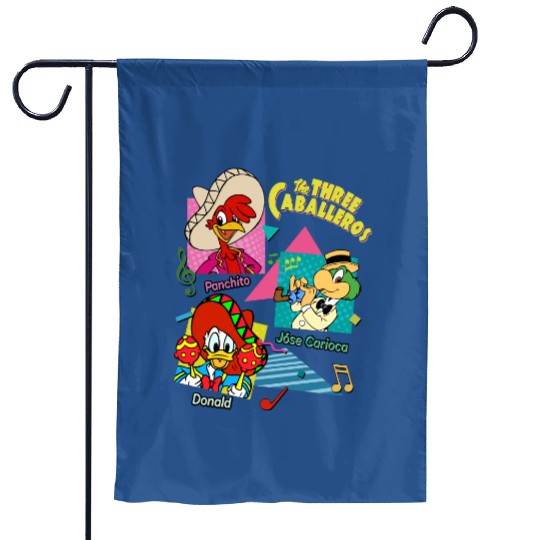 Retro 90s Disney The Three Caballeros Garden Flags, Jose Donald Duck Panchito Garden Flags