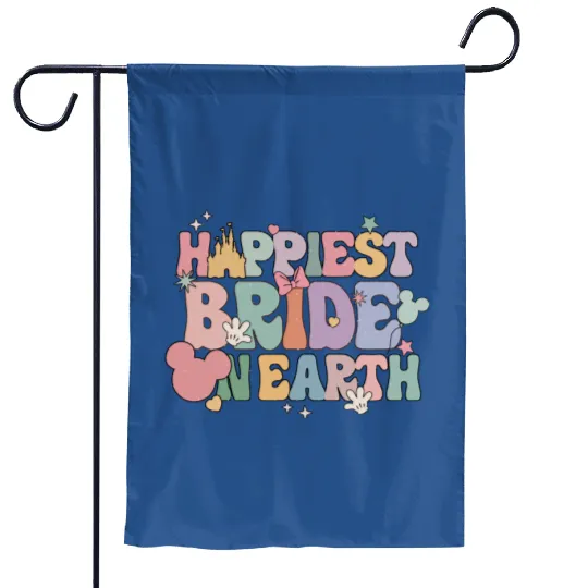 Happiest Bride On Earth Garden Flags, Disney Bride Garden Flags