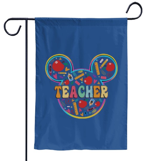 Mickey Teacher Garden Flags, Disney Garden Flags, Teacher Gift Garden Flags