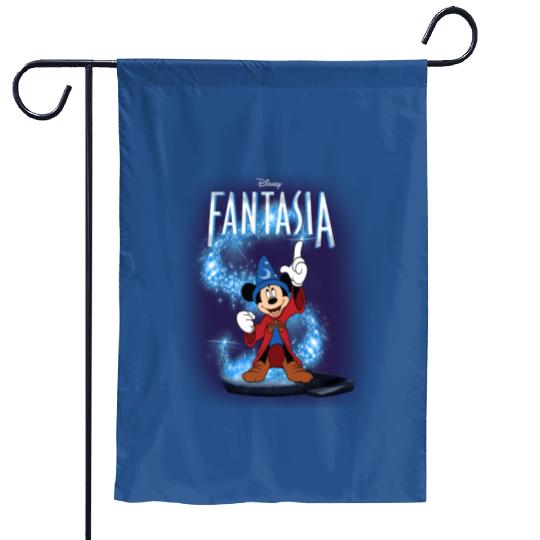 Mickey Fantasia Sorcerer Garden Flags, Disney 100 Years Of Wonder Garden Flags, Mickey Mouse Wizard Garden Flags