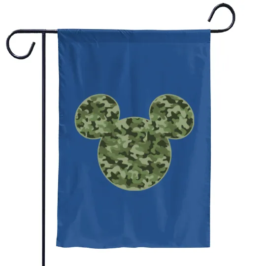 Mickey Mouse Green Camouflage Logo Garden Flags Disney Mickey Lover Garden Flags
