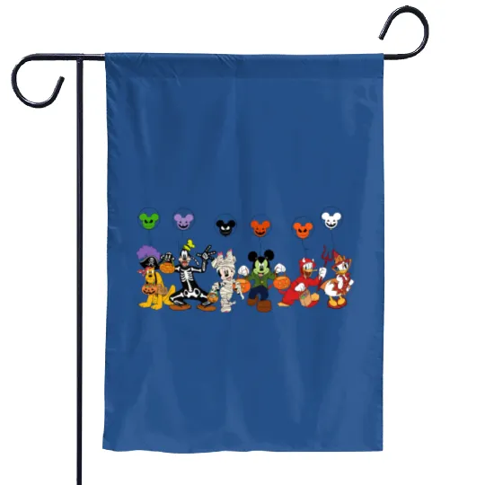 Disney Characters Halloween Garden Flags, Disney Halloween Garden Flags, Mickey and Friends Garden Flags