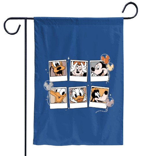 Retro Disney Mickey Polaroid  Garden Flags, Mickey and Friends Garden Flags, Disneyland Garden Flags, Disneyworld Garden Flags