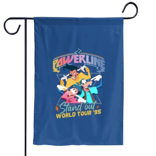 Retro Disney A Goofy Movie Powerline World Tour 95' Garden Flags, A Goofy Movie Garden Flags, Vintage Disney Powerline