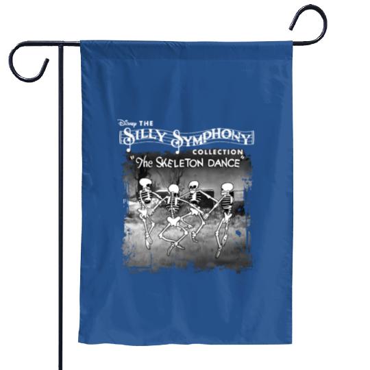 Disney Silly Symphony Garden Flags, Funny Disney Garden Flags, Disney Dancing Skeleton Garden Flags