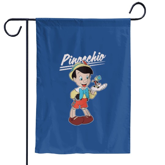 Retro Disney Pinocchio and Jiminy Cricket Garden Flags