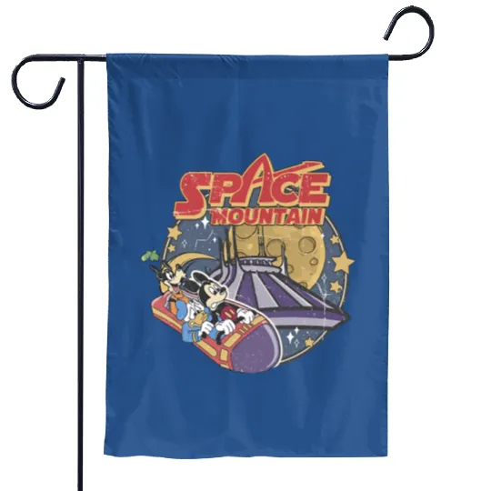 Colors Disney Space Astronauts Garden Flags, 90's Space Mountain Garden Flags