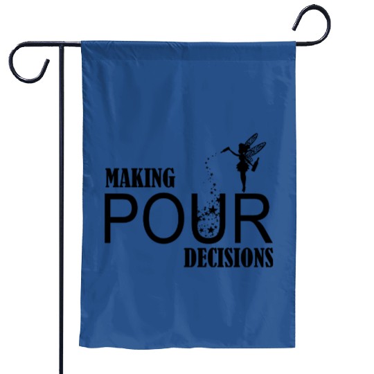 Making Pour Decision Garden Flags, Funny Disney Beer Garden Flags, Drinking Around The World Garden Flags