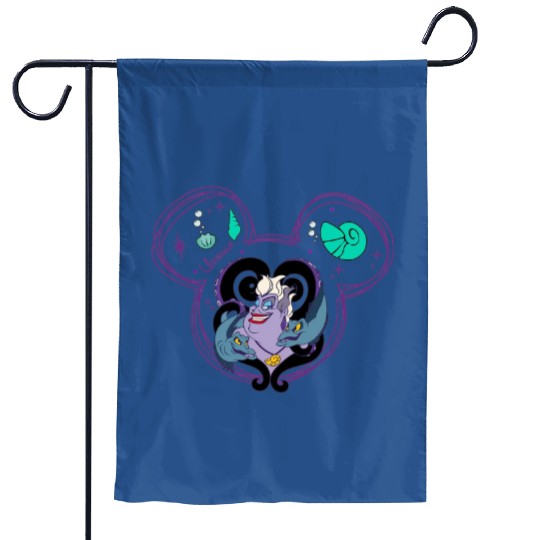 Ursula Garden Flags, Villain Sea Queen, Disney Villain Mickey Head Garden Flags, Little Mermaid Garden Flags