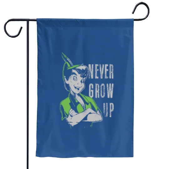 Disney Peter Pan Never Grow Up Vintage Portrait Garden Flags, Magic Kingdom