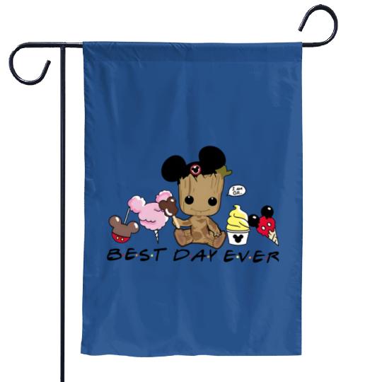 Groot Best day ever Garden Flags, Disney snacks Garden Flags, Cute Baby Groot Disney trip Garden Flags, Disney world