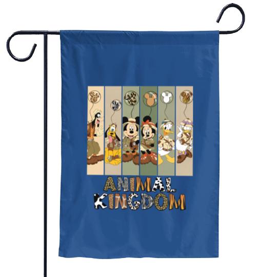 Disney Animal Kingdom Garden Flags, Vintage Animal Kingdom Safari Garden Flags, Mickey Safari Garden Flags, Disney Safari Trip Garden Flags
