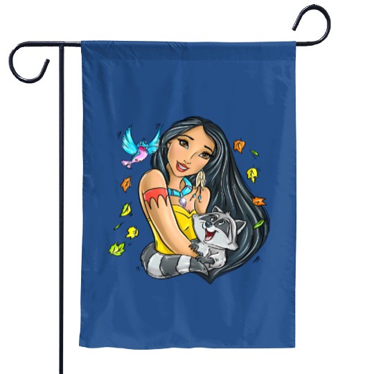 Disney Cute Pocahontas With Meeko And Flit Retro Garden Flags