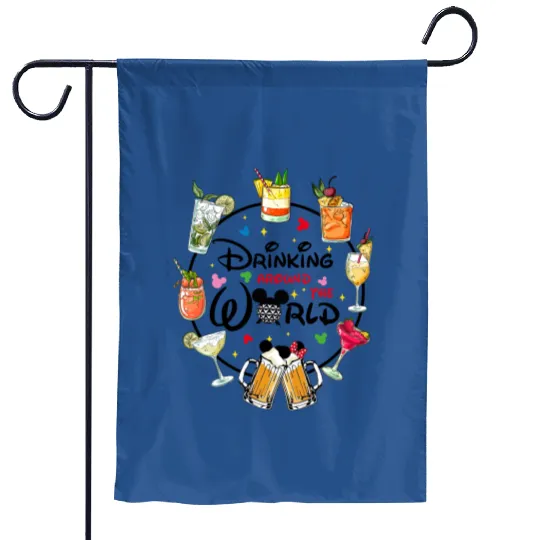 Snacking Around The World, Drinking Around The World, World Traveler Garden Flags, Disney Family Garden Flags