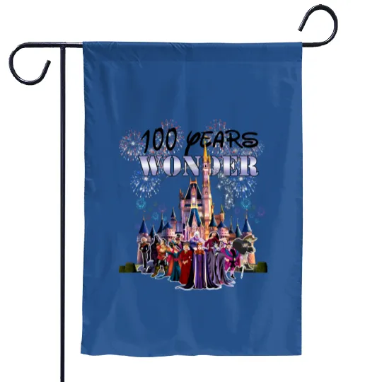 100th Disney Villians Garden Flags, Disney 100 Years of Wonder Garden Flags, Disney 100th Garden Flags