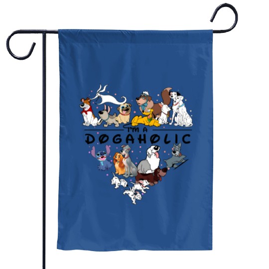 Disney Dogaholic Garden Flags, Disney 101 Dalmatians Dogs, Tramp Garden Flags Lady Dog Mom Who Loves Disney Pluto Dog
